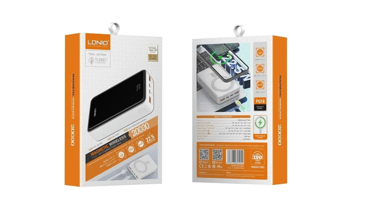 Batterie externe magnétique sans fil 20 000 mAh PQ18