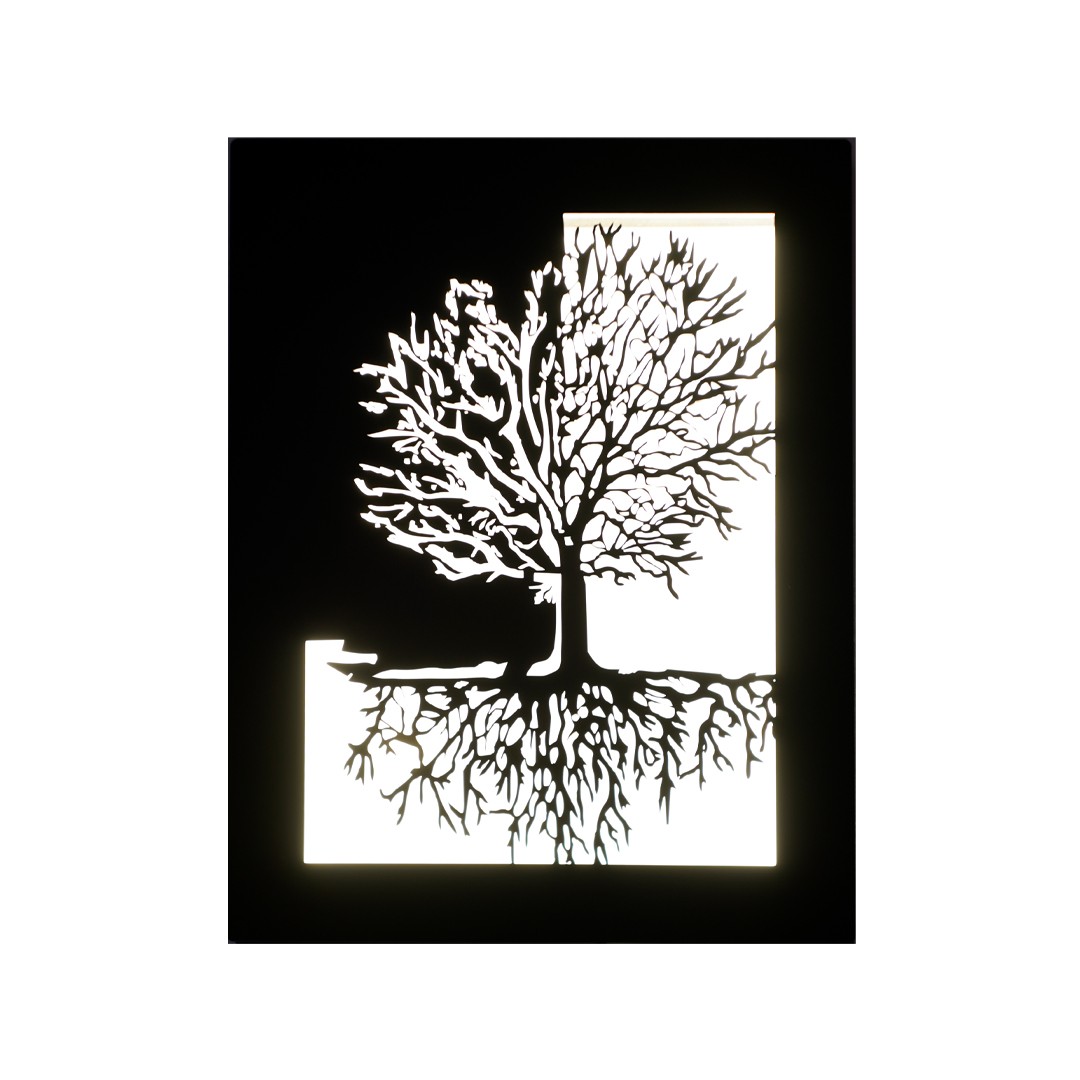 Tableau Décoratif LED – Design Arbre de Vie Forer (30 × 40 cm) Noir
