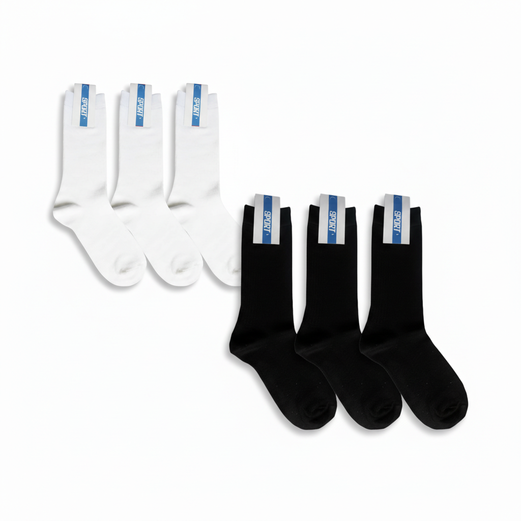 Lot de 6 paires de chaussettes de Sport B/N