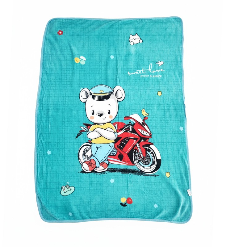 Plaid polaire doux & chaud (Moto) 140x120 cm Turquoise