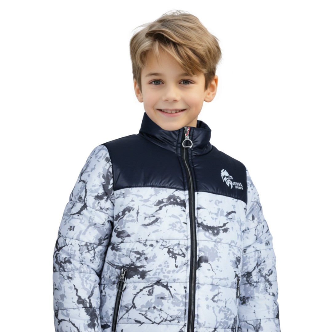 Doudoune matelassée Motif marbrée Garçon