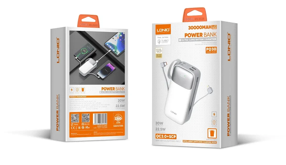 Power Bank  30000mAh avec charge rapide PQ30