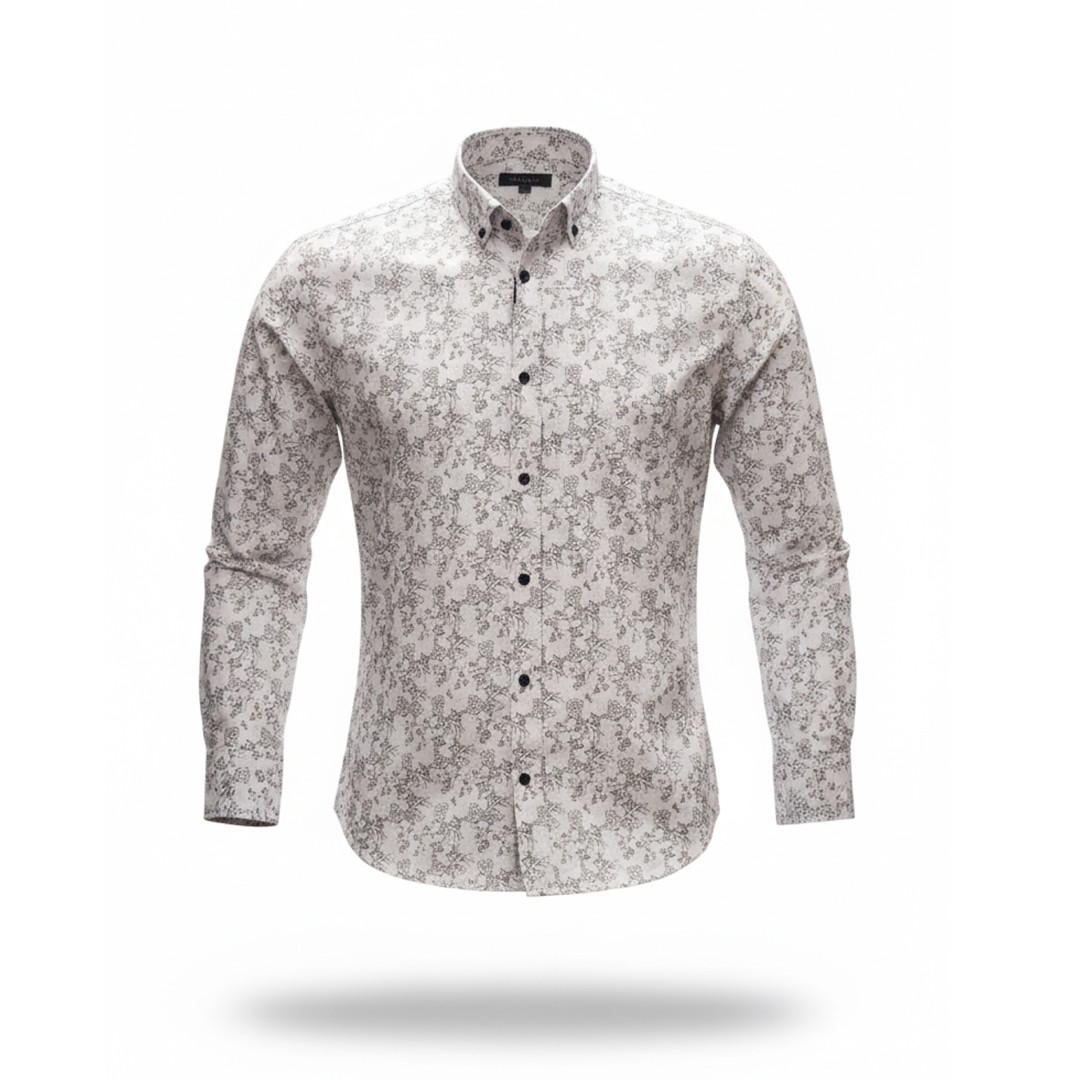 Chemise Homme à Motif Floral Noir