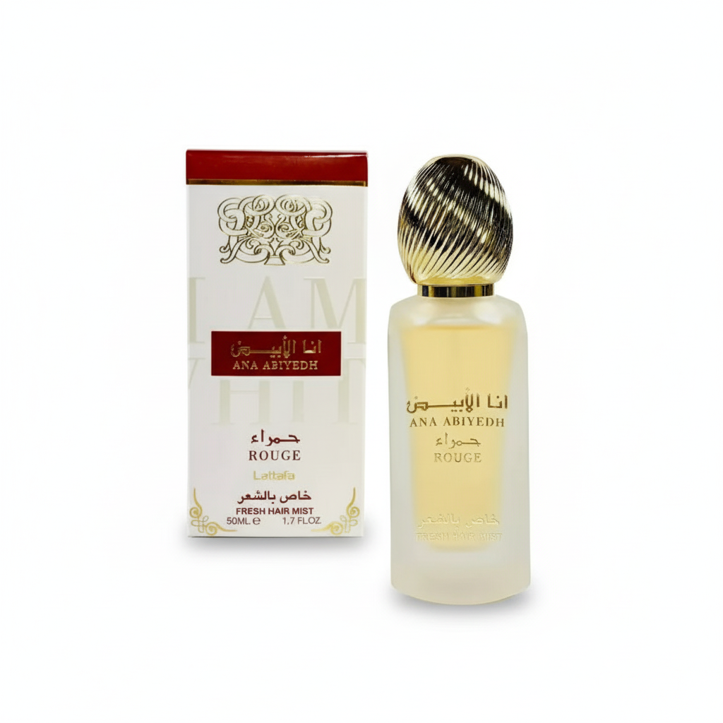 Lattafa Ana Abiyedh Rouge Hair Mist – Brume Parfumée pour Cheveux – 50 ml