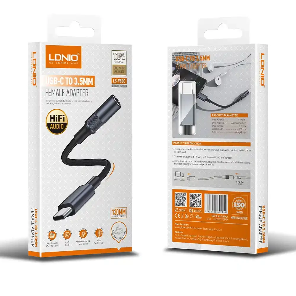 Câble adaptateur audio LDNIO LSY80C 3,5 mm Type-C