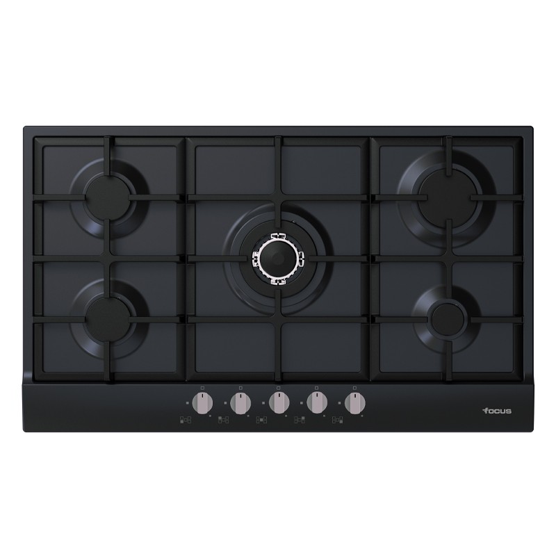 Plaque de Cuisson Encastrable FOCUS F4789B 5 Feux 90cm - Noir